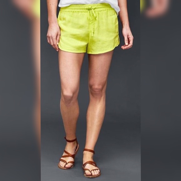 GAP Lined Linen Drawstring Shorts - Pink - Picture 4 of 4